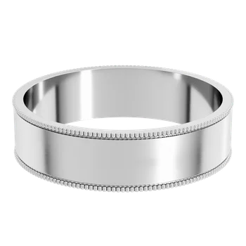 14K White Standard Fit Standard Weight Half Round Band