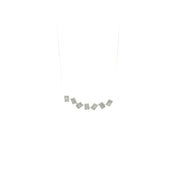 Ladies 14K White Gold Topsy Turvy Baguette Natural Diamond Necklace