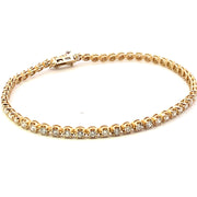 Ladies 14K Yellow Gold Tennis Bracelet with Lab Grown Diamonds