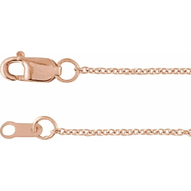 14K Rose Gold 1/8 CTW Rose-Cut Natural Diamond Sideways Cross 6 1/2-7 1/2" Bracelet