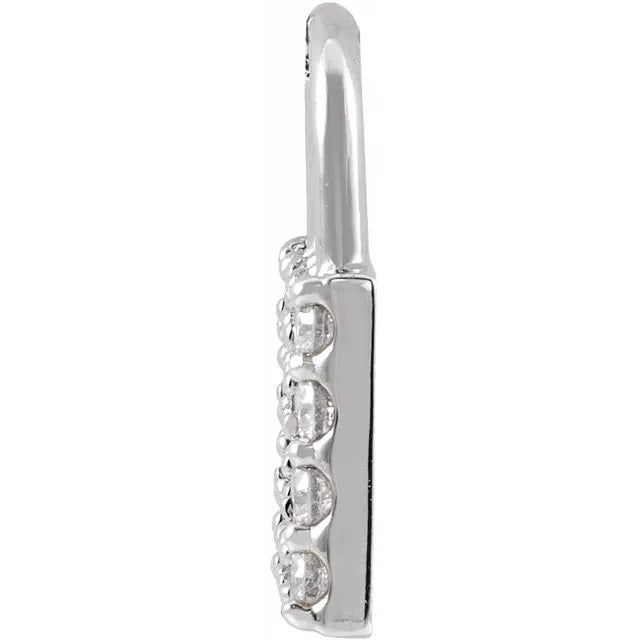 14K White 1/2 CTW Natural Diamond Lock Pendant