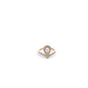 Ladies 14K Yellow Gold Pearl and Natural Diamond Fashion Ring