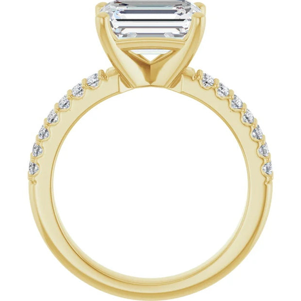 Ladies 14K Yellow Gold Solitaire Engagement Ring With Lab Diamonds. 2.75ct Center Stone. VS Clarity, F Color