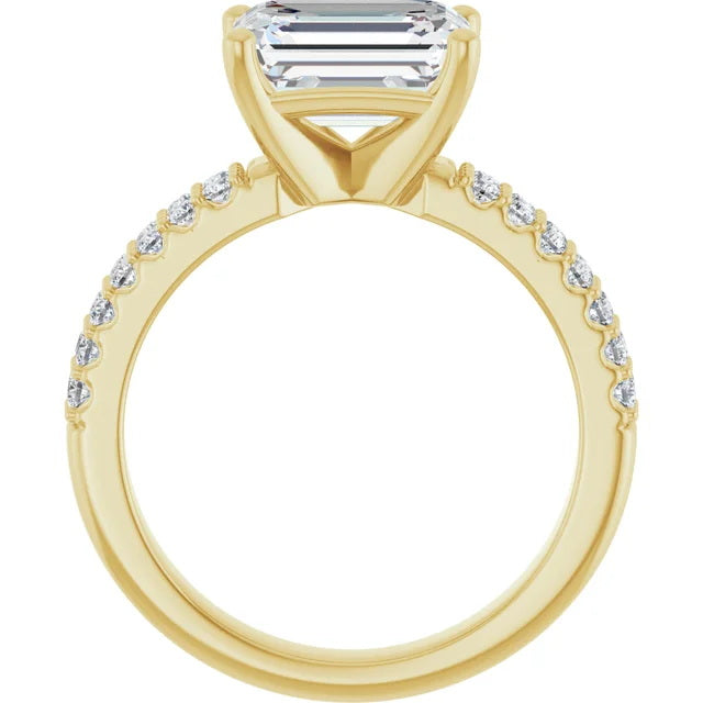 Ladies 14K Yellow Gold Solitaire Engagement Ring With Lab Diamonds. 2.75ct Center Stone. VS Clarity, F Color