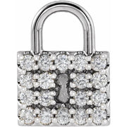 14K White 1/2 CTW Natural Diamond Lock Pendant