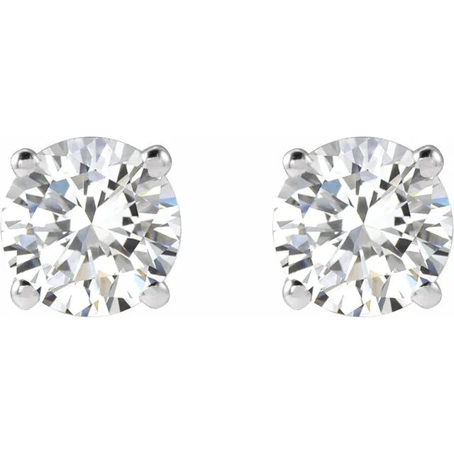 .5 CTW, VS Clarity, F Color, 14K, Beautiful White Gold Lab Diamond Stud Earrings.