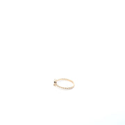 Ladies 14K Yelllow Gold Beaded Ring with Natural Diamonds Fashion Ring