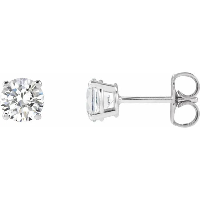 .5 CTW, VS Clarity, F Color, 14K, Beautiful White Gold Lab Diamond Stud Earrings.