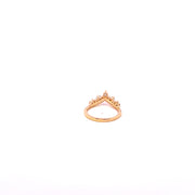 14K Ladies Yellow Gold and Natural Diamond Tiara Band Fashion Ring