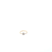 Ladies 14K Yelllow Gold Beaded Ring with Natural Diamonds Fashion Ring